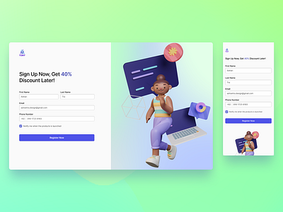 Waiting List UI Page 3d ui page list building login login page modern ui register sign in sign up waiting list