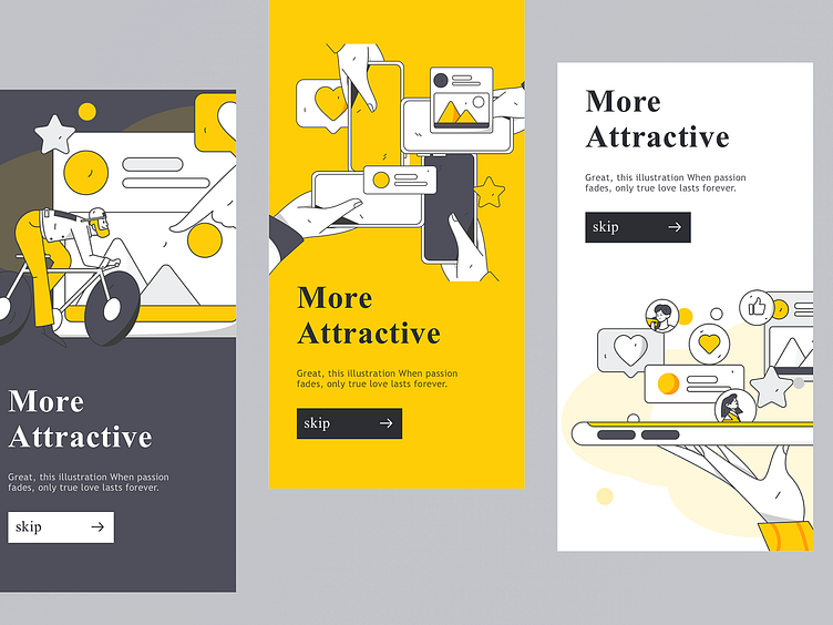 Social illustration by erics on dribbble