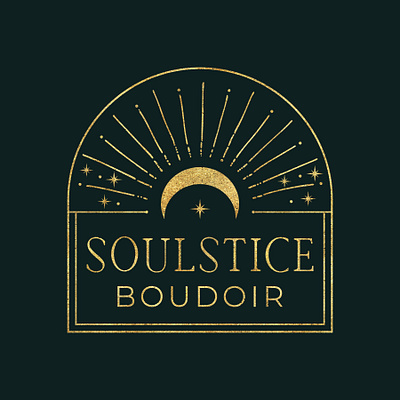 Soulstice Boudoir Logo balmoon bohemian boho graphic design halo illustrator logo montserrat moon photography serif font star sun vector