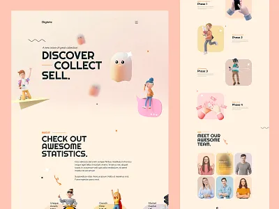 Landing Page NFT assets collect currency digital discover mobile nft nft landinpage nft marketplace nft website onepage sell singlepage token web assets web ui web ux