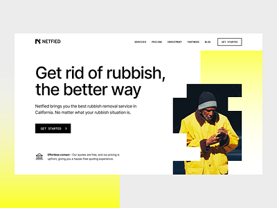 Netfied - Hero Exploration clean design landing page minimal ui web design website yellow