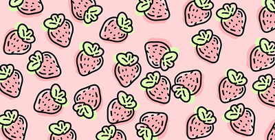 Cute Strawberry Wallpaper ~By Nadia~ illustration