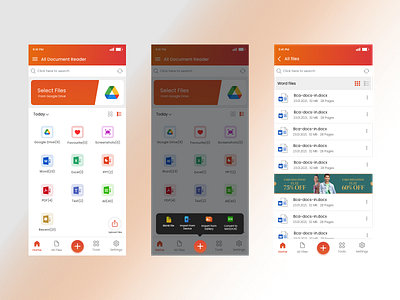 All Document Reader APP Concept 3d app deisgn design document reader app home screen illustration logo strap typography ui ux vector