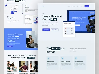 Business Consultant Landing Page 3d branding business consultant business solution consultancy consultant consultation design it business solution landing page logo minimal design online marketing popular design product services website website design