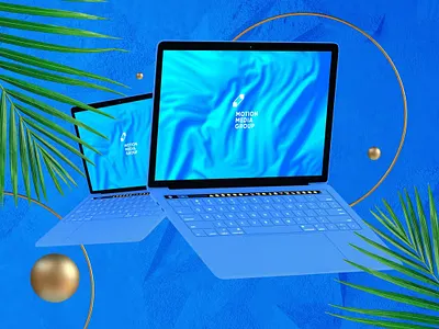 10 Colorful Laptop Mockups (FREE) abstract clean color colorful device display elegant laptop luxury mac macbook mockup presentation realistic simple theme ui ux web website