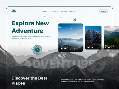 Adventure adventure branding design exploration gradient graphic design green illustration logo mountain nature tourism travelling typography ui ux vector web