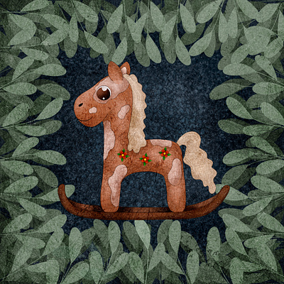 Cute rocking horse art design illustration illustrator pattern procreate procreate art