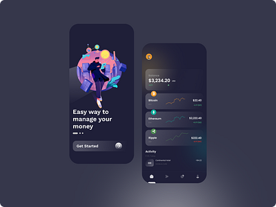 Crypto Wallet app bitcoin coin crypto crytp wallet design ethereum ui ux wallet design