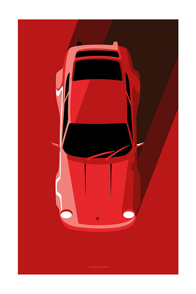 PORSCHE 911 BY HURIWEGEN automotive art bespoke digital art car art car poster huriwegen illustration porsche 911 porsche poster porshce poster