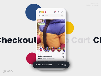 Data-based E-Commerce Experience with App Feeling / JAKO-O branding clean colorful design digital ecommerce experience illustration kids shop shopping simple ui ux