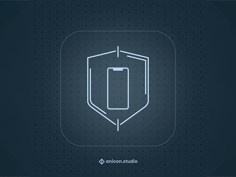 Notice the notch! anicon animated logo design graphic design icon illustration internet iphone json logo lottie motion graphics security ui ux web