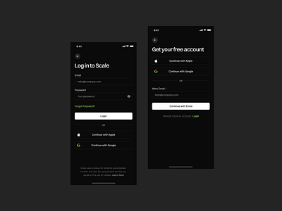 Mobile App - Login & Signup app banking dark design finance forgot password green ios login mobile mobile app mobile login mobile signup onboarding product scale signup ui ux web3