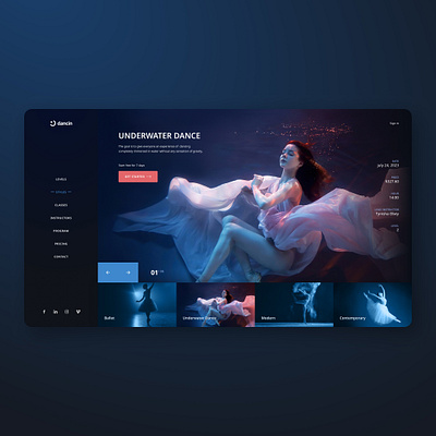 Underwater dance website design art