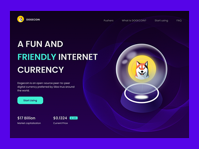 Crypto website Dogecoin 3d bitcoin blockchain coin coins crypto crypto excange crypto wallet cryptocurrency design dogecoin finance graphic design logo money ui web design