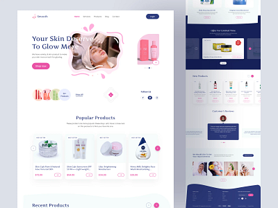 Beauty Product Landing Page beauty beauty clinic beauty product clean cosmetics cosmetology creative e commerce landing page makeup minimal skin skincare spa ui uiux uxdesign web webdesign website