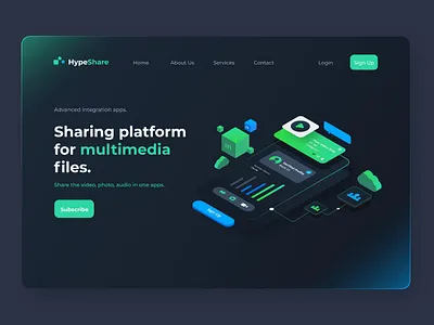 HypeShare Landing Page app design graphic design illustration landing page ui website