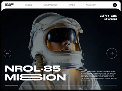 Space News website concept animation blog design follow future futuristic graphic design header motion graphics space space blog ui uiux website