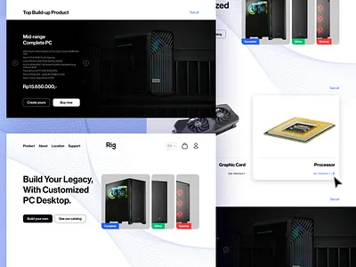 PC Hardware Website Design corsair e commerce fractal graphic card hardware landing page pc processor web website