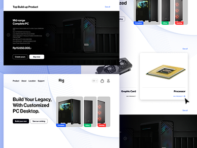 PC Hardware Website Design corsair e commerce fractal graphic card hardware landing page pc processor web website