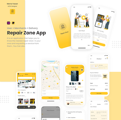 Repair Zone App app application graphic design ios mobile repair ui uiux user interface ux