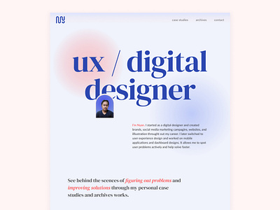Portfolio landing page ui web design portfolio