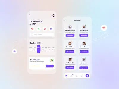 B2C Health App b2c branding colors creative creative agency design glass glassmorphism graphic design healthcare healthtech illustration logo ui uidesign ux design vector