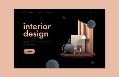 Interior design agency | First page design firstpage typography ui ux webdesign