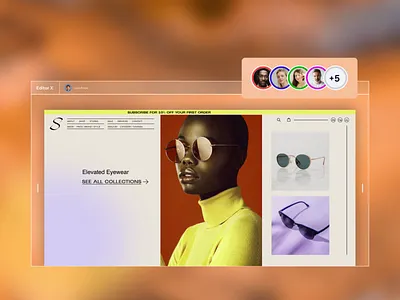 Concurrent Editing collaboration design editing editor x graphic design landing page layout responsive store sunglasses team teamwork ui user experience ux web web design webdesign website website design