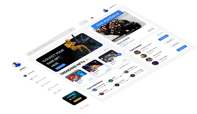 NFTs, UI dashboard design design ether itm nft ui ux