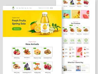 Fruits Website Design apples food order fresh food fruits website hero juice bar juice shop landing page landing page design online order orange ux design website design