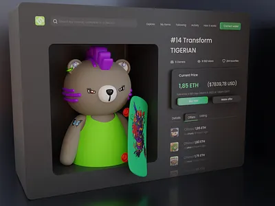3D_Buy an NFT now 3d 3d design branding design nft nft collection ui ux web