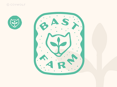 Bast Farms Cat Logo badge branding brandmark cat farm graphic design handmade identity leaf logo logos nature organic plant plants seedling tree vegan