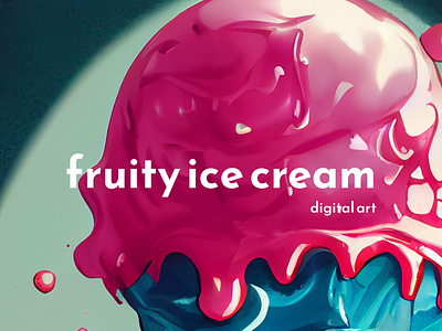 Fruity ice cream banana ice cream blueberry ice cream cherry ice cream chocolate dessert delicious ice cream fruit salad illustration fruity dessert illustration yummy