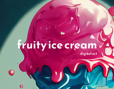 Fruity ice cream banana ice cream blueberry ice cream cherry ice cream chocolate dessert delicious ice cream fruit salad illustration fruity dessert illustration yummy