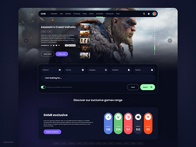 GAME - Website Redesign dark ui desktop figma games mockup redesign retail ui ui design user interface ux video games website