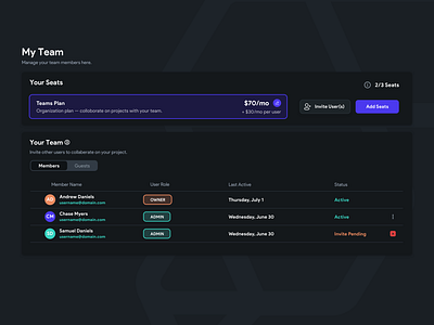 Organization Billing in Flutterflow add seats adding seats app builder billing flutter flutter app flutterflow org management product design team page ui