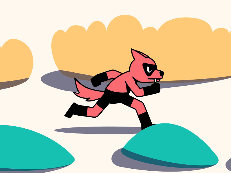 Masked Wolf Run after effects animated animation character graphic design illustrator jungle mask motion graphics procreate run cycle running wolf