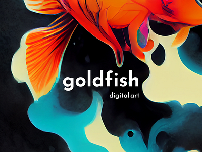 Goldfish cinematic lighting comic style cute goldfish heavenly view illustration ink dropped in water interior design intimidating colors print art psychedelic cartoon pulp manga rainbow clouds rainbow goldfish vibrant colors