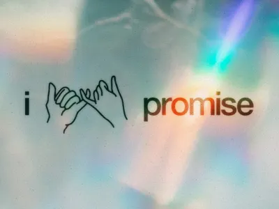 i promise branding church church design design hands illustration iridescent jesus logo promise texture title typography