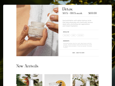 Skincare Brand - E Commerce add to cart beauty brand beauty products cart cosmetics ecommerce cosmetics website e shop eco brand eco shop ecommerce luxury shop luxury skincare luxury website skincare ecommerce skincare shop