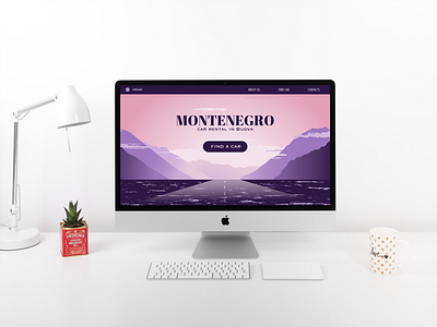 Silhouette landing page for car rental budva car rent car rental design graphic design illustration landing landing page montenegro mountain travel traveling vector