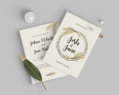 Wedding invitation design design graphic design illustration invitation invitations love rustic vector village wedding wedding invitation wedding style