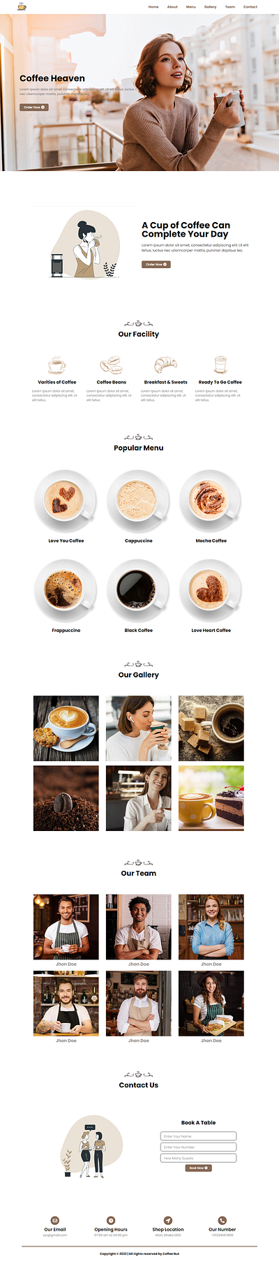 Coffee Nut | Coffee Website branding css design html illustration javascript logo ui ux vector