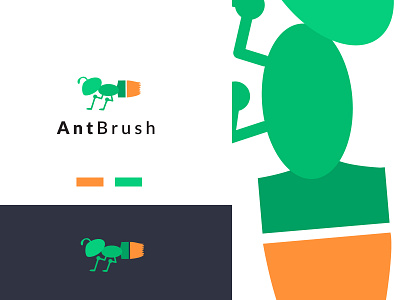 Ant and paint Brush logo design concept amdesignspack logo ant brush ant logo brand logo branding brush logo cleaning logo design graphic design illustration logo logo design logo for sell logo march logotype minimal minimalist logo modern logo paint brush wall paint logo