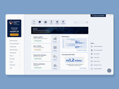 Dashboard - Brazilian Income Tax System Relayout | UI/UX Design admin analytics app chart charts clean dashboard design finance financial fintech graph interface minimal product statistics ui ui design ux ux design