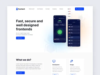 Frontant - front end development team website design branding design logo ui ui design ux design web design webdesign