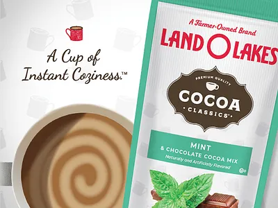 Land O Lakes Cocoa Classics Rebrand branding cocoa consumer packaged goods cpg illustration land o lakes logo package design packaging