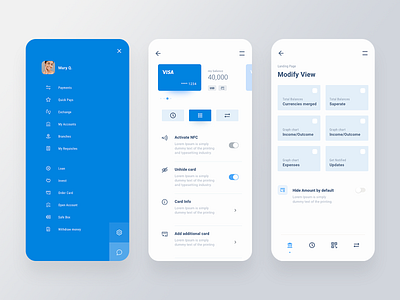 Banking App account ap design app design app ui bank banking cards clean finance fintech menu mobile app mobile banking ui ui ux uiux ux
