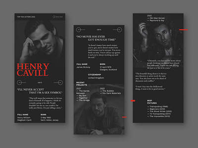 Top Ten Actrors Website Mobile concept design mobile mobile version people phone portrait ui web web design web mobile website website design website ui