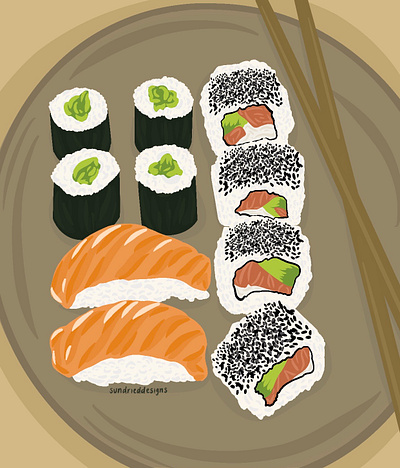 Food Illustration - Sushi graphic design illustationdrawing illustration procreate